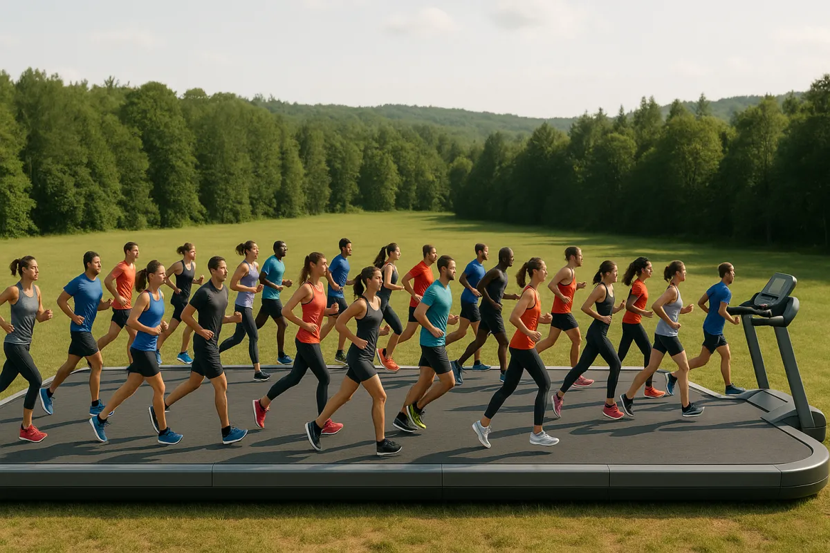 Производство гигантской беговой дорожки для занятий спортом на открытом воздухе
